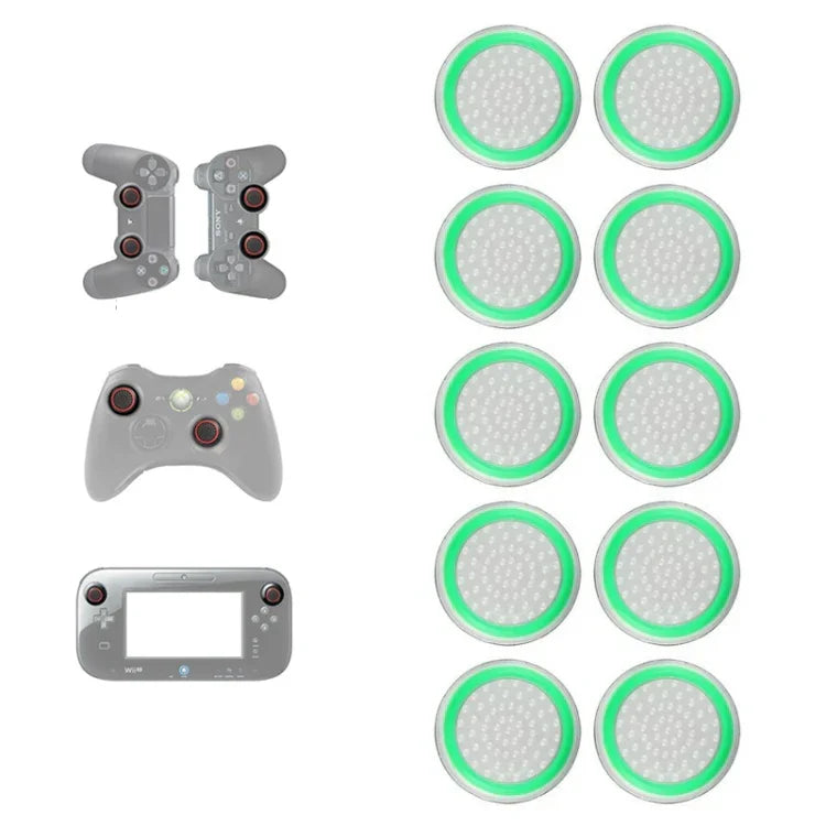 Lot de 10 capuchons de boutons lumineux en silicone pour manettes de jeu PS5/PS4/PS3/ONE/360/PRO/Series X/S
