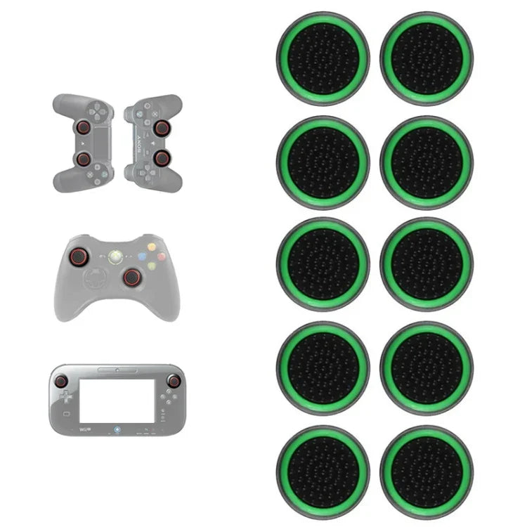 Lot de 10 capuchons de boutons lumineux en silicone pour manettes de jeu PS5/PS4/PS3/ONE/360/PRO/Series X/S
