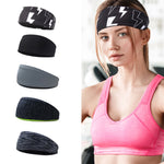 Bandeau de sport anti-transpiration pour fitness, noir éclair, noir classique, gris élégant, gris foncé, gris rayé