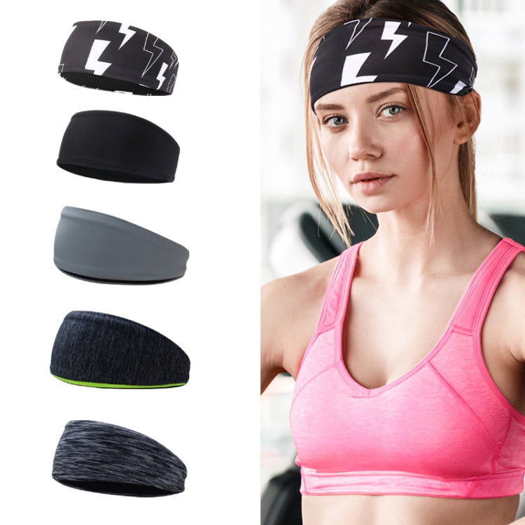 Bandeau de sport anti-transpiration pour fitness, noir éclair, noir classique, gris élégant, gris foncé, gris rayé