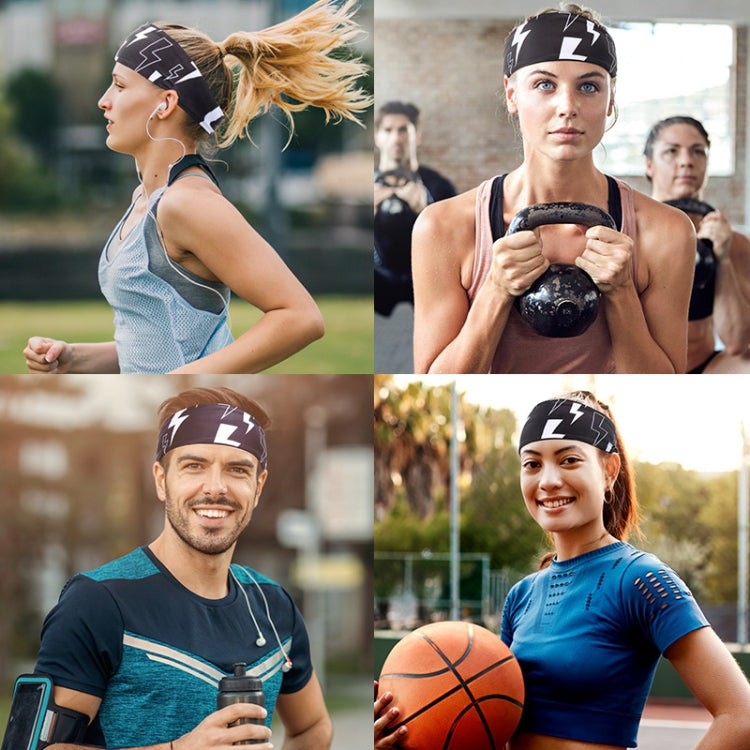 Bandeau de sport anti-transpiration pour fitness, noir éclair, noir classique, gris élégant, gris foncé, gris rayé