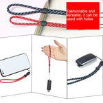 Lot de 10 dragonnes réglables pour téléphone portable, courtes, anti-perte, jacquard vert, jacquard bleu, jacquard rouge, noir