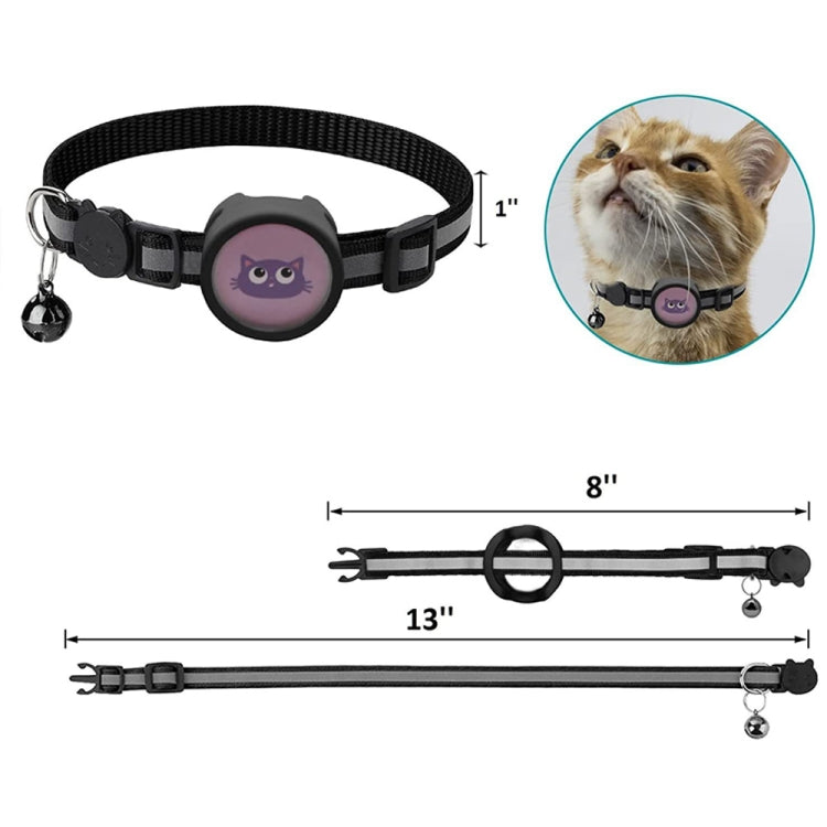 Collier réfléchissant avec clochette pour AirTag 2e génération / AirTag 1re génération, Rouge, Violet, Noir, Rose