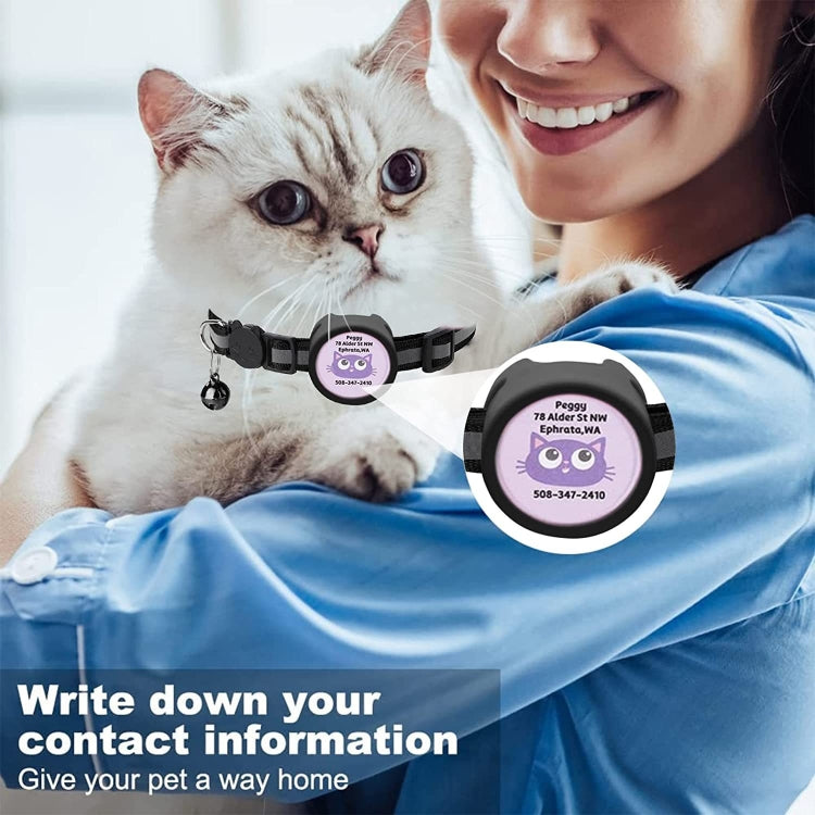 Collier réfléchissant avec clochette pour AirTag 2e génération / AirTag 1re génération, Rouge, Violet, Noir, Rose