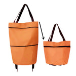Chariot de courses portable pliable avec roues, rouge, vert, bleu, noir, orange