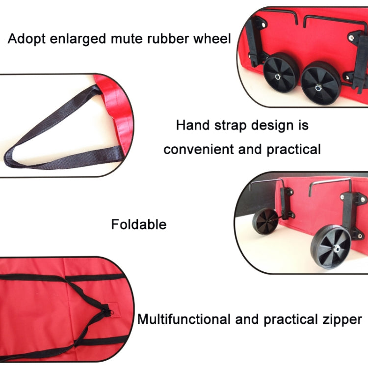Chariot de courses portable pliable avec roues, rouge, vert, bleu, noir, orange