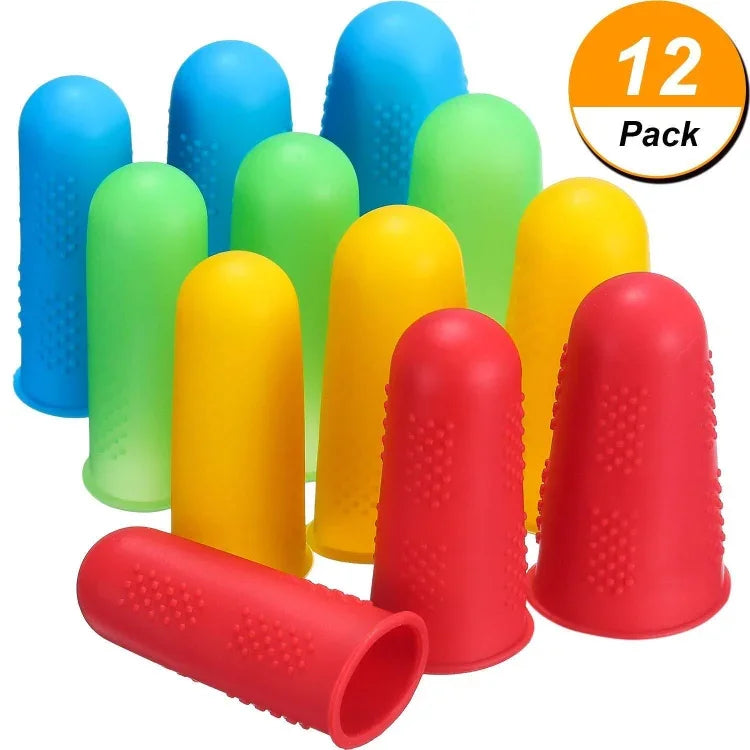 4 ensembles de protège-doigts en silicone anti-brûlure, antidérapants, résistants aux hautes températures, avec particules, couleur aléatoire, bleu