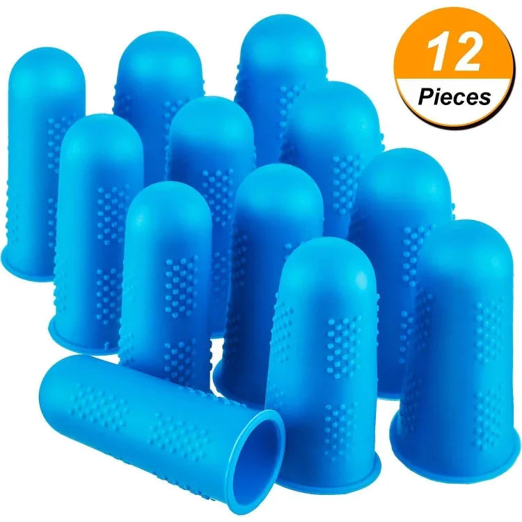 4 ensembles de protège-doigts en silicone anti-brûlure, antidérapants, résistants aux hautes températures, avec particules, couleur aléatoire, bleu