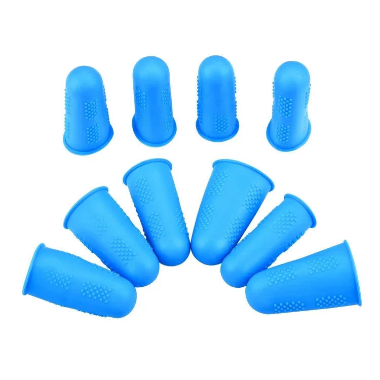 4 ensembles de protège-doigts en silicone anti-brûlure, antidérapants, résistants aux hautes températures, avec particules, couleur aléatoire, bleu