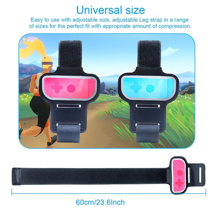 2 pièces JYS JYS-NS242 pour Nintendo Switch Joy-con petites sangles de sport de jambe de guidon, JYS-NS242 (noir), JYS-NS242 (rouge bleu)