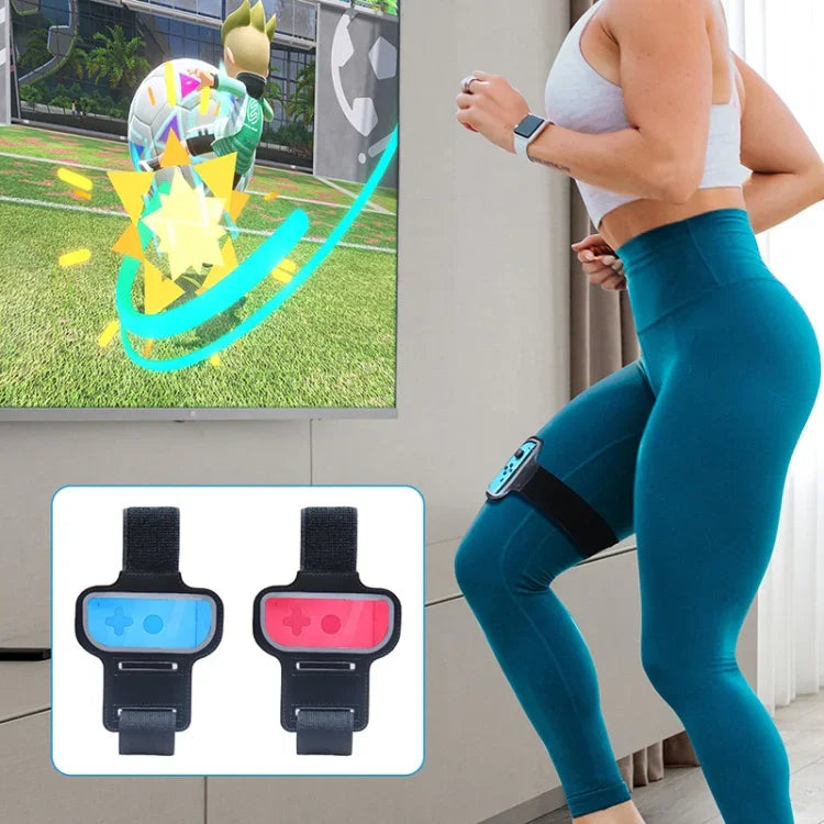 2 pièces JYS JYS-NS242 pour Nintendo Switch Joy-con petites sangles de sport de jambe de guidon, JYS-NS242 (noir), JYS-NS242 (rouge bleu)