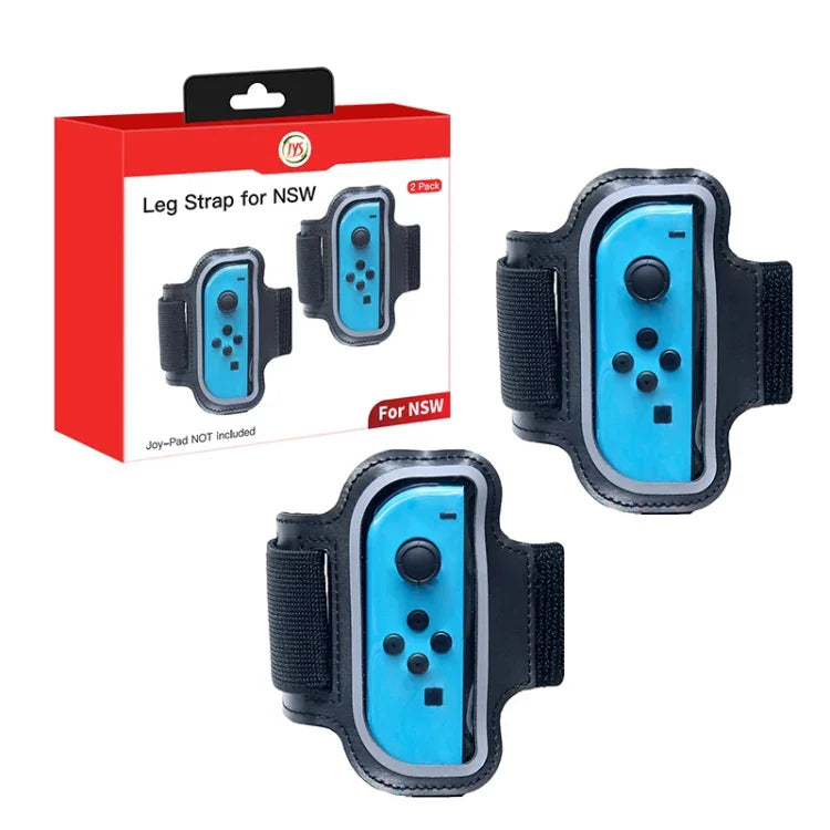 2 pièces JYS JYS-NS242 pour Nintendo Switch Joy-con petites sangles de sport de jambe de guidon, JYS-NS242 (noir), JYS-NS242 (rouge bleu)