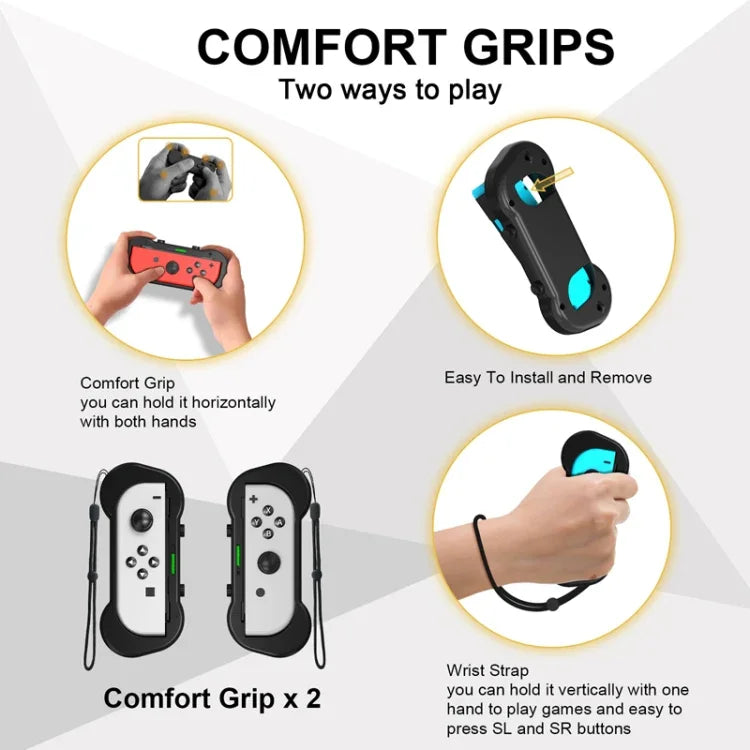 JYS JYS-NS241 Ensemble d'accessoires de mouvement somatosensoriel de jeu 12 en 1 pour Nintendo Switch, JYS 12 en 1