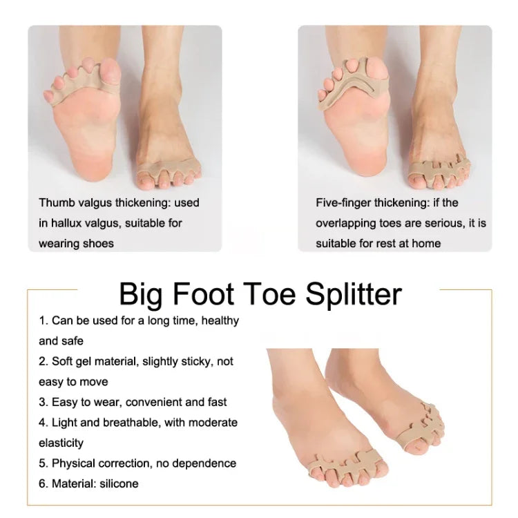 Correcteur en silicone pour hallux valgus, séparateur d'orteils, chaussures épaissies portables, usage domestique