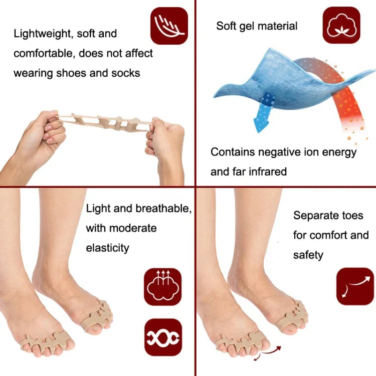 Correcteur en silicone pour hallux valgus, séparateur d'orteils, chaussures épaissies portables, usage domestique