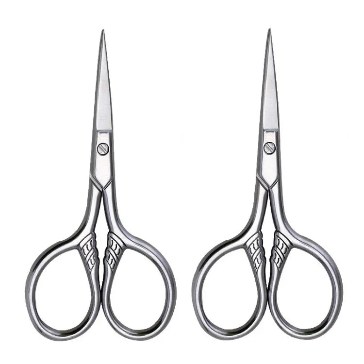2 ciseaux à barbe, petits ciseaux cosmétiques, petits outils de maquillage, 2 à tête pointue, 2 à tête ronde