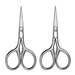 2 ciseaux à barbe, petits ciseaux cosmétiques, petits outils de maquillage, 2 à tête pointue, 2 à tête ronde