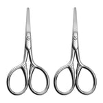 2 ciseaux à barbe, petits ciseaux cosmétiques, petits outils de maquillage, 2 à tête pointue, 2 à tête ronde