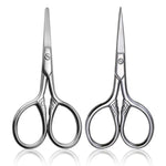 2 ciseaux à barbe, petits ciseaux cosmétiques, petits outils de maquillage, 2 à tête pointue, 2 à tête ronde