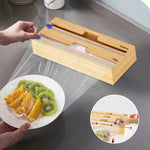 Distributeur de papier aluminium Boîte de rangement en bois pour tiroir de cuisine,Style :, Deux fentes, Trois fentes