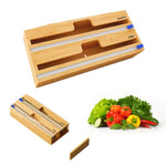 Distributeur de papier aluminium Boîte de rangement en bois pour tiroir de cuisine,Style :, Deux fentes, Trois fentes