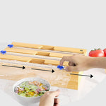 Distributeur de papier aluminium Boîte de rangement en bois pour tiroir de cuisine,Style :, Deux fentes, Trois fentes