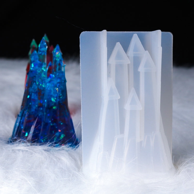 D581 Gouttes de cristal bricolage Moule en silicone château 3D, D581