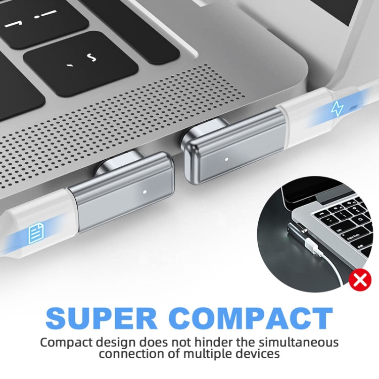 Adaptateur magnétique coudé TZ30 PD100W 24 broches pour charge rapide Type-C / USB-C pour connecteur MacBook Notebook