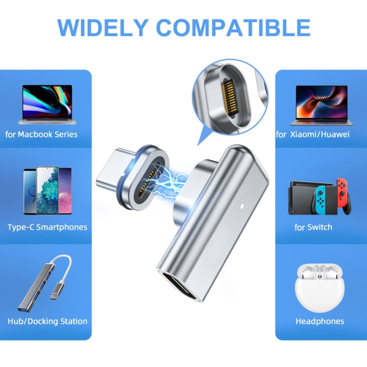 Adaptateur magnétique coudé TZ30 PD100W 24 broches pour charge rapide Type-C / USB-C pour connecteur MacBook Notebook