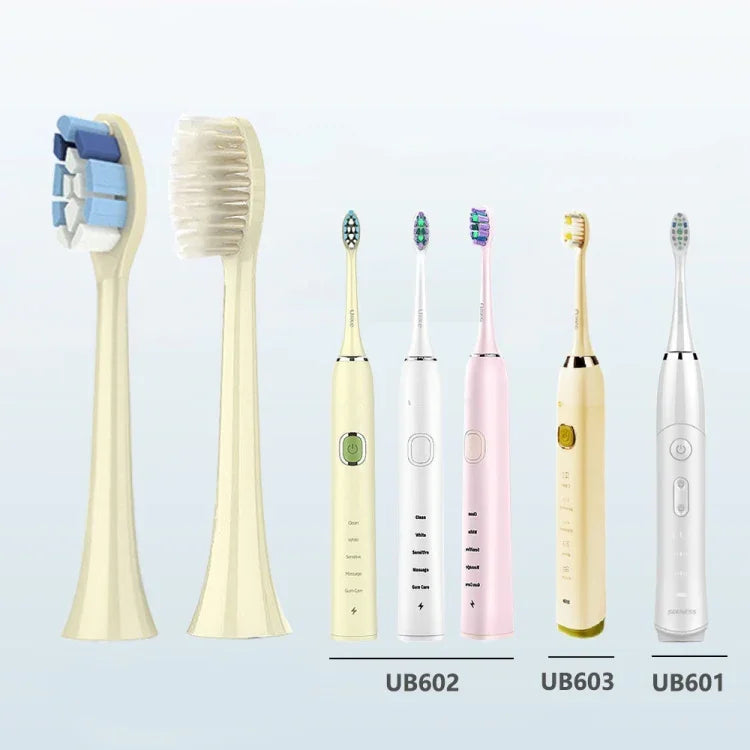2 têtes de brosse à dents électriques pour Ulike UB602 UB603 UB601, Style : Blanc éclatant vert, Blanc éclatant, Blanc doux-sensible, Blanc nettoyage de base, Rose nettoyage de base