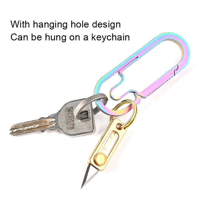 Mini couteau en laiton Porte-clés EDC Pendentif Couteau d'ouverture à poussoir, Laiton