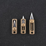Mini couteau en laiton Porte-clés EDC Pendentif Couteau d'ouverture à poussoir, Laiton
