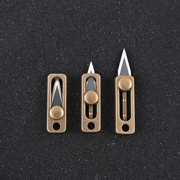 Mini couteau en laiton Porte-clés EDC Pendentif Couteau d'ouverture à poussoir, Laiton