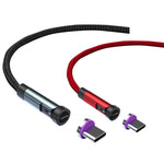 Câble de données magnétique rotatif CC57 pour charge rapide, Style : 1m + Type-C / USB-C + rouge, 1m + Type-C / USB-C + noir, 2m + Type-C / USB-C + rouge, 2m + Type-C / USB-C + noir
