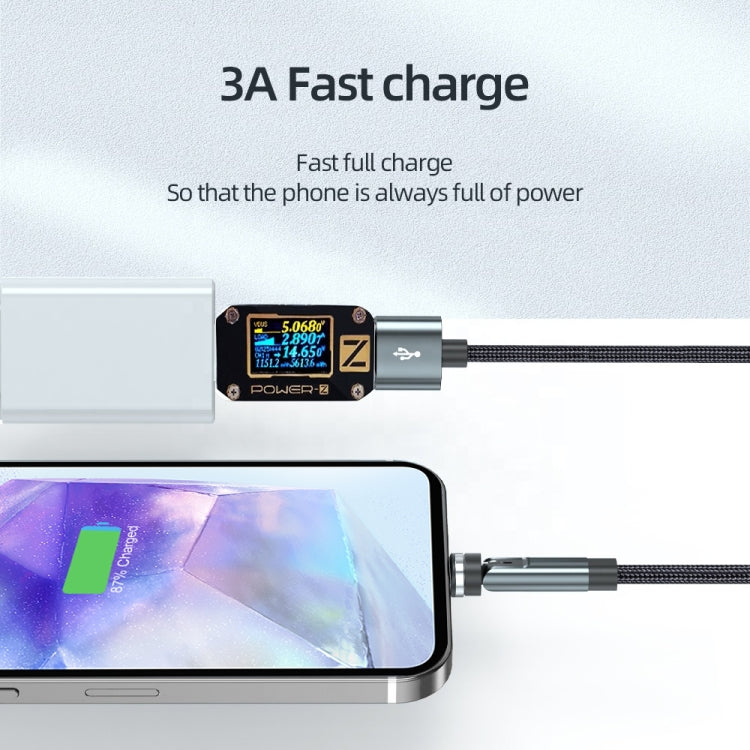 Câble de données magnétique rotatif CC57 pour charge rapide, Style : 1m + Type-C / USB-C + rouge, 1m + Type-C / USB-C + noir, 2m + Type-C / USB-C + rouge, 2m + Type-C / USB-C + noir