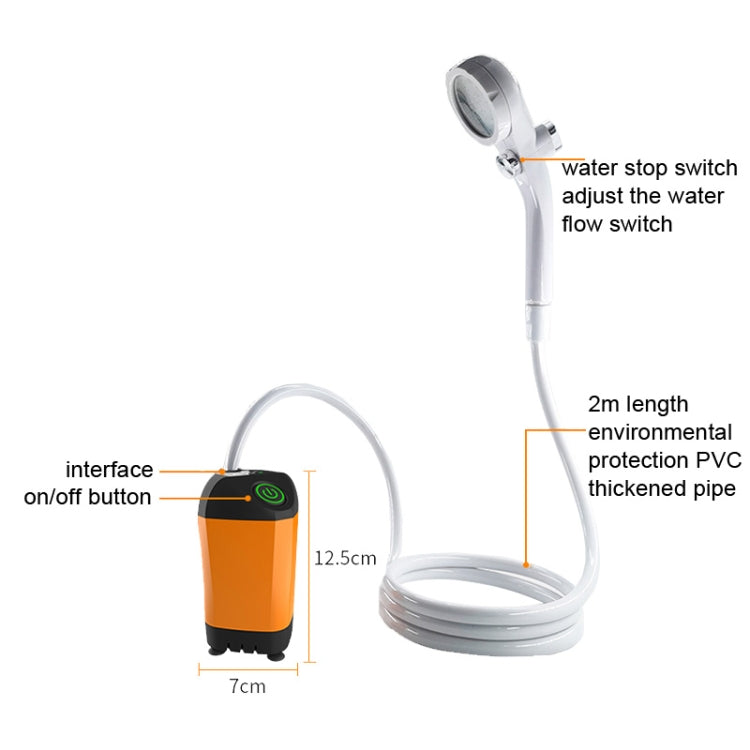 Douche électrique simple pour dortoir de terrain, modèle de base 4400 mAh, modèle 3 vitesses 4400 mAh, affichage numérique 4400 mAh, affichage numérique 7800 mAh