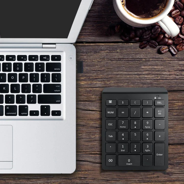 Clavier mini sans fil pour ordinateur portable BT302 à 28 touches, Spécification : Bluetooth (Noir), Bluetooth (Gris), 2.4G (Noir), 2.4G (Gris)