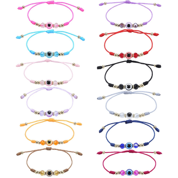 Bracelet réglable en cristal avec œil du diable