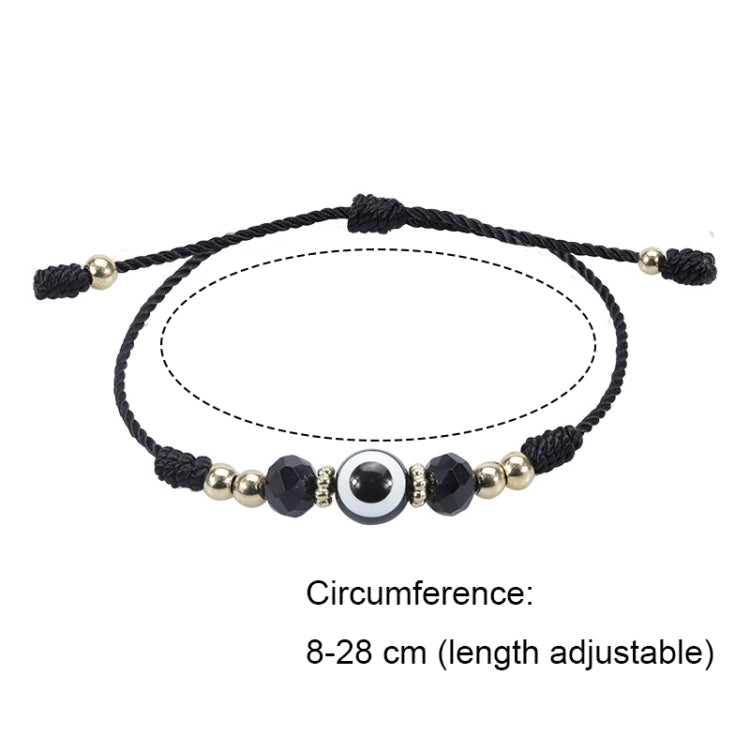 Bracelet réglable en cristal avec œil du diable
