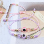 Bracelet réglable en cristal avec œil du diable