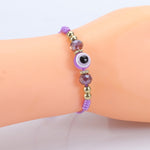 Bracelet réglable en cristal avec œil du diable
