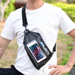 Tteoobl Sacoche de téléphone étanche pour la natation, sac de poitrine à écran tactile,Style :, Modèle à fermeture éclair, Modèle à rabat adhésif