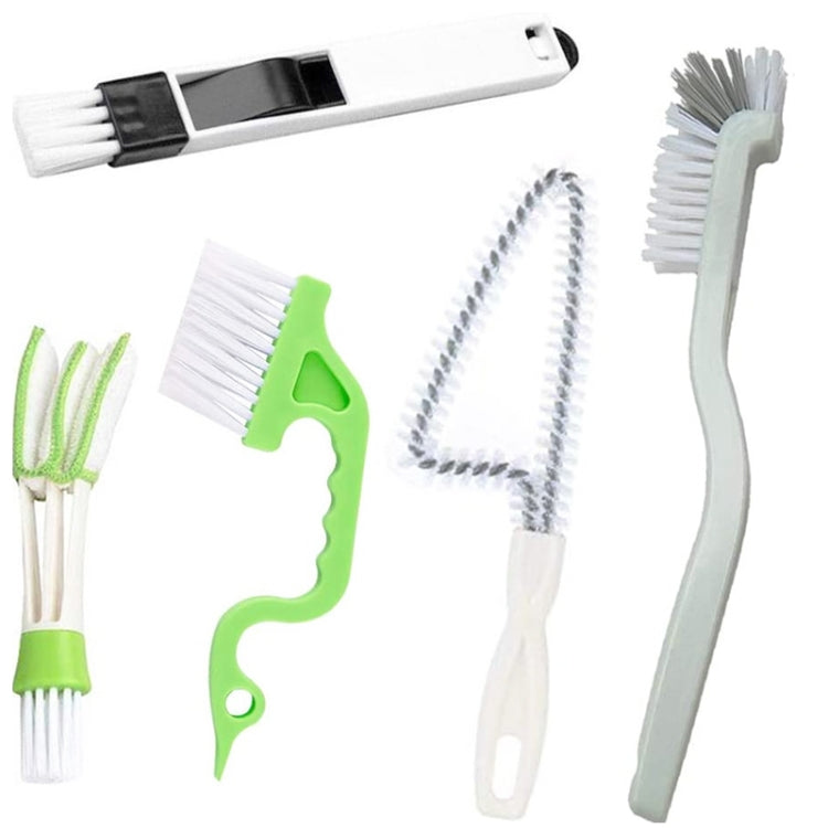 Lot de 5 brosses de nettoyage de rainures multi-outils pour portes et fenêtres, brosse de nettoyage de rainures