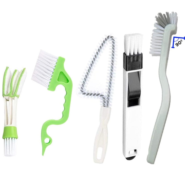 Lot de 5 brosses de nettoyage de rainures multi-outils pour portes et fenêtres, brosse de nettoyage de rainures