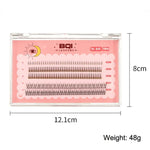 BQI B7229 Faux cils fins tridimensionnels naturels légers et recourbés, Style : Type A + Queue de poisson (120 pièces), Type A + Queue de poisson (200 pièces), Type A + Queue de poisson + Sous-cils (200 pièces)