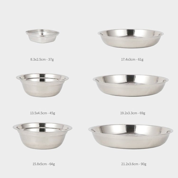 Assiette plate portable CLS en acier inoxydable pour le camping en extérieur, 22 pièces/ensemble