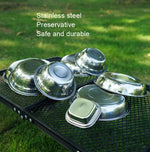 Assiette plate portable CLS en acier inoxydable pour le camping en extérieur, 22 pièces/ensemble