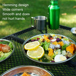 Assiette plate portable CLS en acier inoxydable pour le camping en extérieur, 22 pièces/ensemble