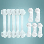 Verrou de sécurité pour tiroir enfant, réfrigérateur et placard anti-ouverture, pack de 10, serrure double pack de 10, pack de 5, serrure double pack de 5, 5 transparents + 5 serrures doubles