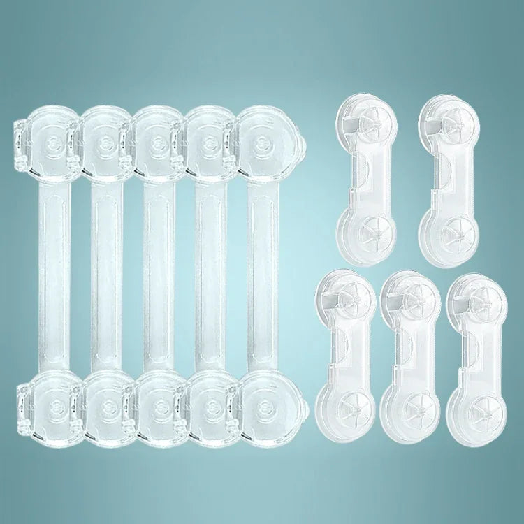 Verrou de sécurité pour tiroir enfant, réfrigérateur et placard anti-ouverture, pack de 10, serrure double pack de 10, pack de 5, serrure double pack de 5, 5 transparents + 5 serrures doubles